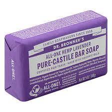 2 New Dr. Bronner's Hemp Rose Pure Castile Bar Soap